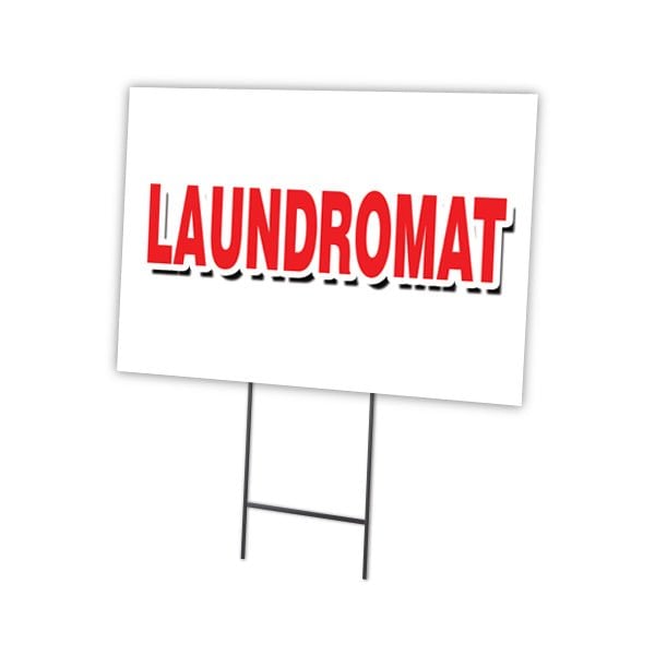 Signmission Laundromat Yard Sign & Stake outdoor plastic coroplast window, C-1216-DS-Laundromat C-1216-DS-Laundromat - main